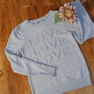 Marled Super soft, Grey "love" sweater in size S.